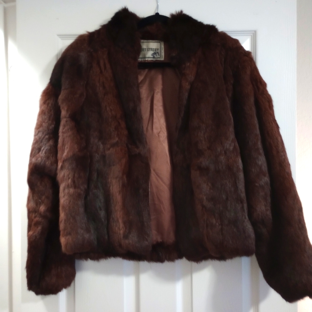 Fleet Street rabbit fury coat, M/L